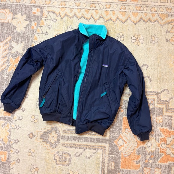 Patagonia Other - Patagonia vintage Shelled Synchilla Jacket Kids 10 Blue Teal Fleece Boys Girls